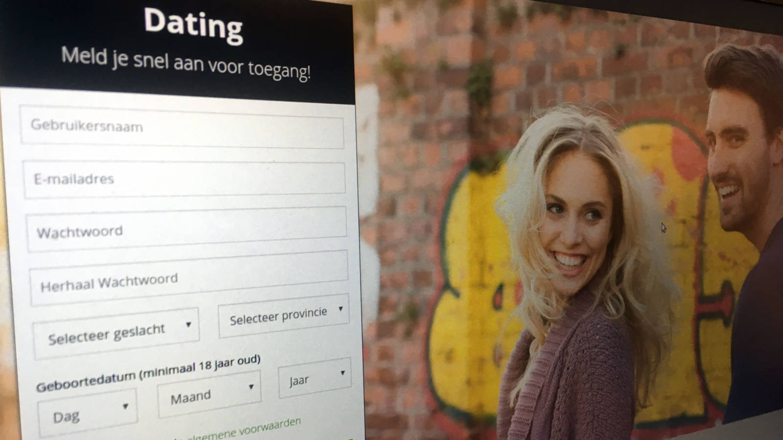het creëren van een dating websiteprofiel