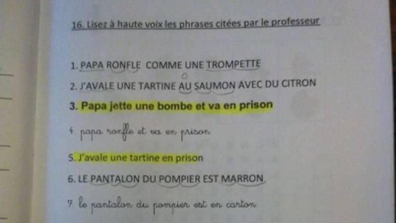 Belgian French language textbook about bombs