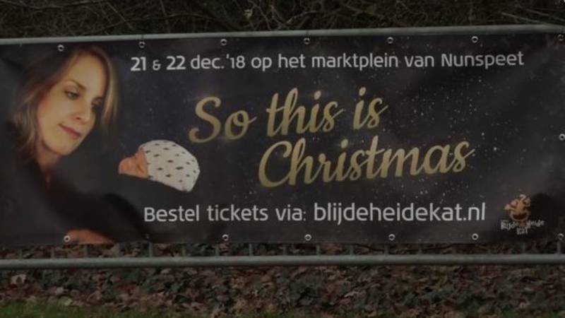 Announcement of Christmas event in Nunspeet, photo by Omroep Gelderland