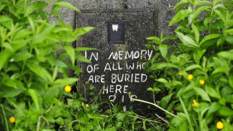 Provisional gravestone in Tuam, Ireland, for possibly 796 mass grave children