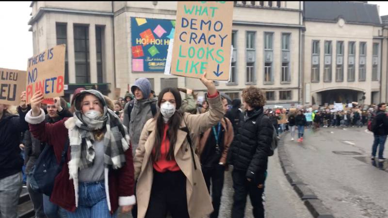 17 January 2019 Brussels striking students demonstration, photo NOS/Bijou van der Borst