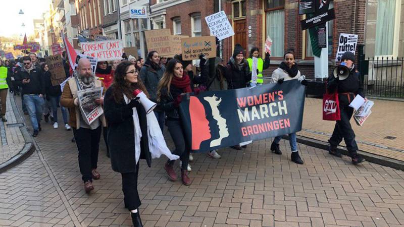 The Women's March in Groningen, the Netherlands. Photo by Martin Drent | RTV Noord