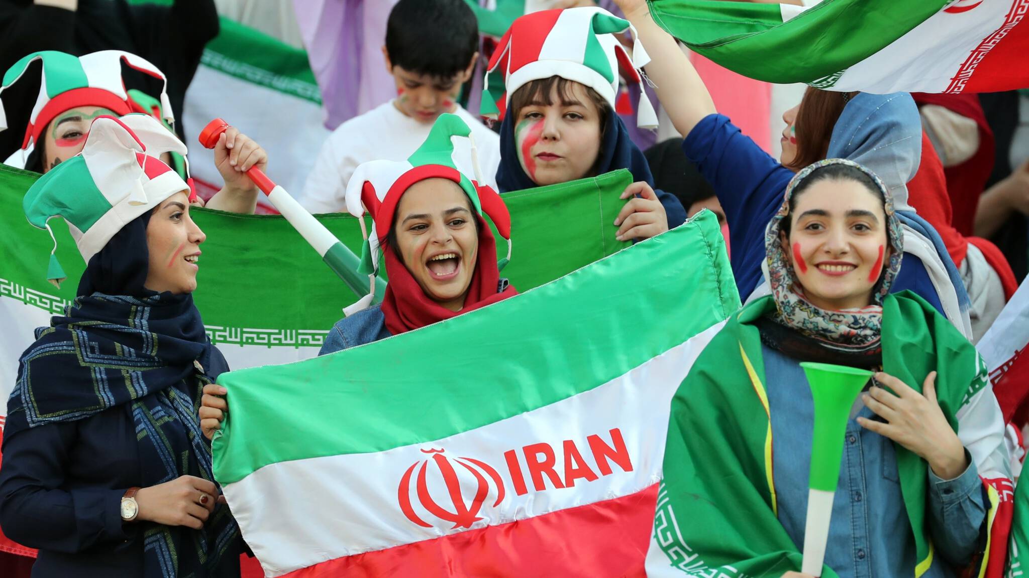 Iranian women football fans, ANP photo