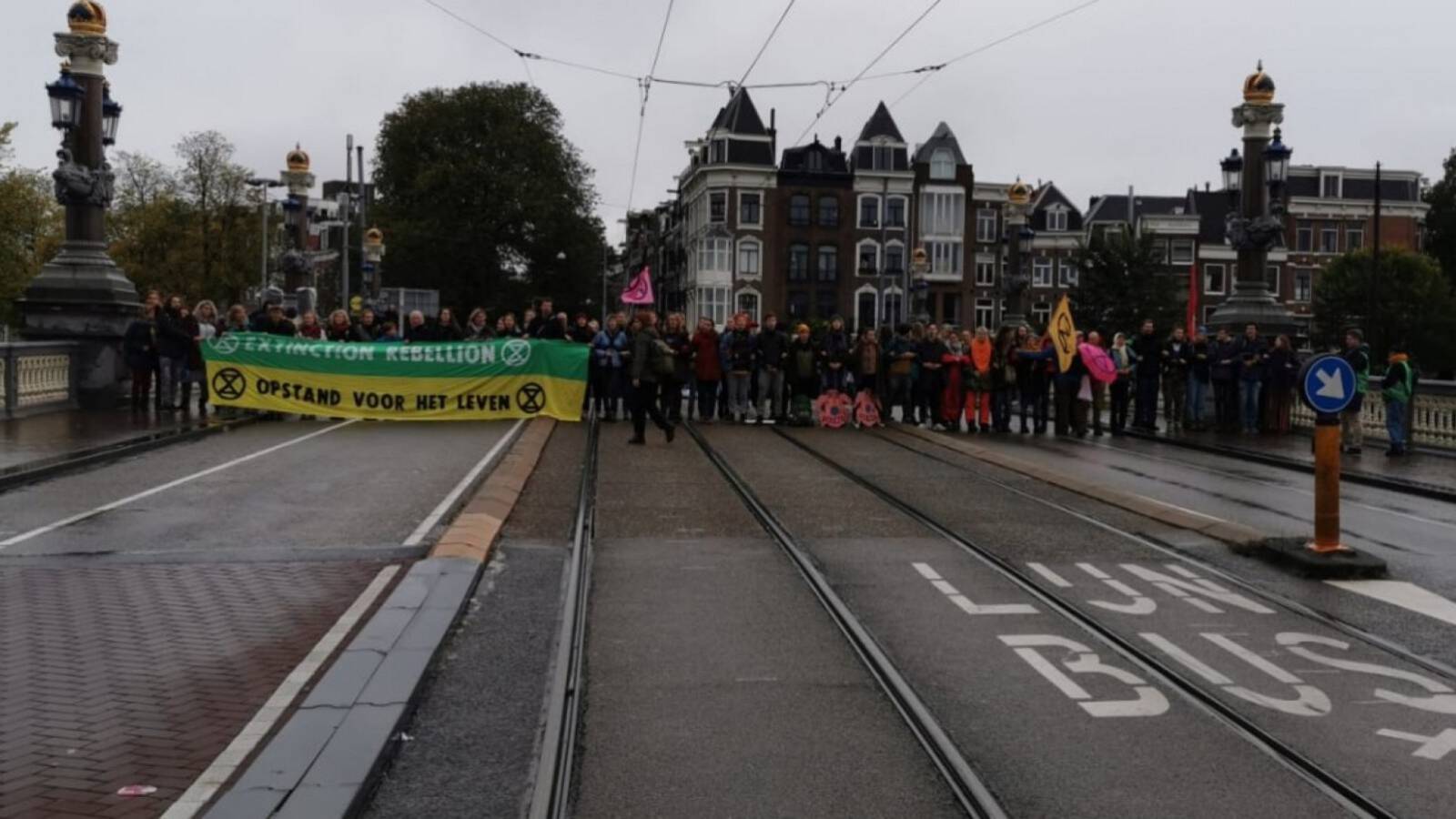 Extinction Rebellion climate protest in Amsterdam, the Netherlands