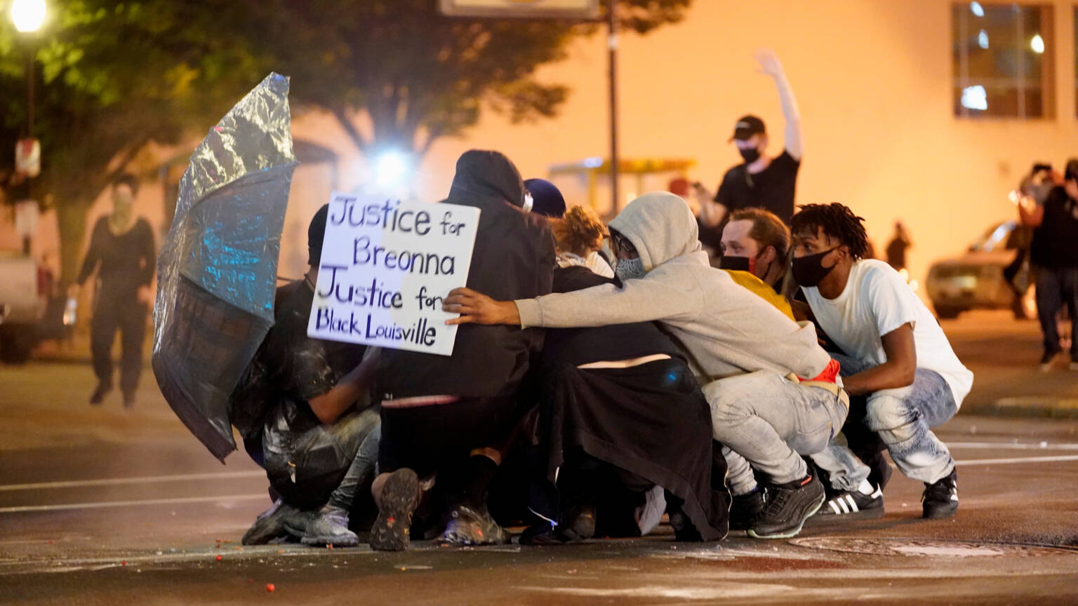 Demonstrators in Louisville, Kentucky, USA