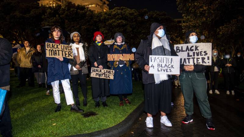Protest against the police murder of George Floyd in Minneapolis USA, in Auckland, New Zealand